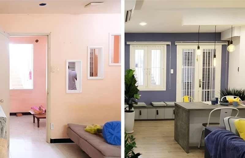 Căn nhà cũ được cải tạo thành không gian mới rộng rãi, hiện đại và đầy đủ tiện nghi
