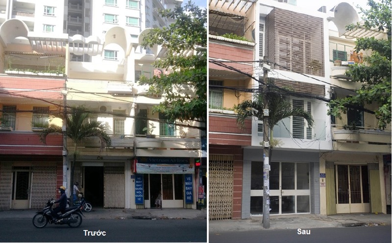 Căn nhà phố được cải tạo nâng tầng và thay đổi mặt tiền giúp căn nhà trở nên hiện đại, tiện nghi hơn