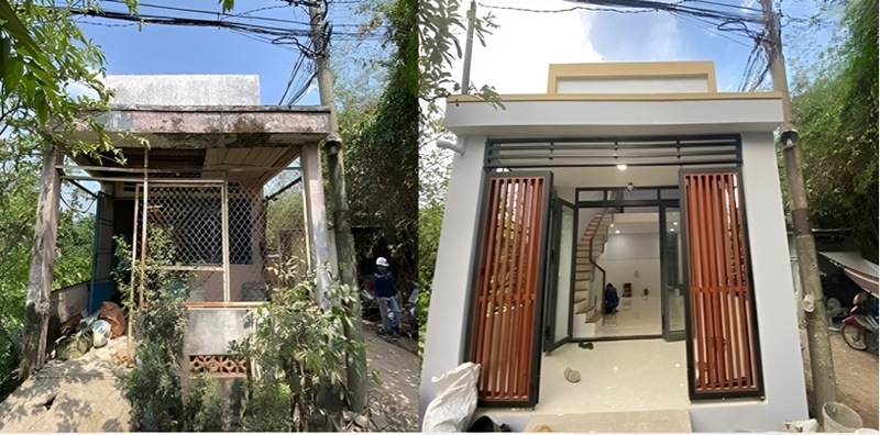 Căn nhà cũ xuống cấp trầm trọng được “hô biến” thành căn nhà hiện đại, tiện nghi và đáng sống