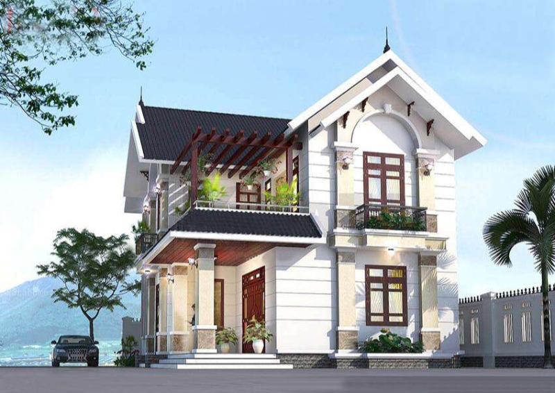Mẫu nhà 2 tầng mái thái ở nông thôn