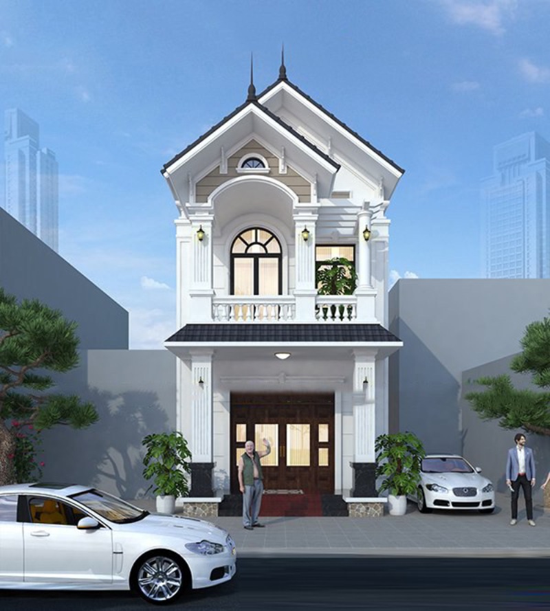 Mẫu nhà 2 tầng mái thái 80m2