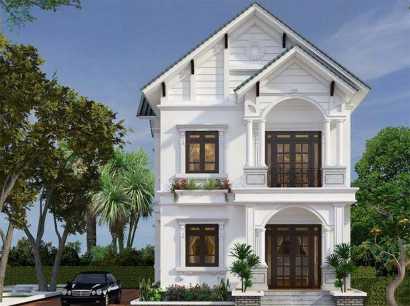 Mẫu nhà mái thái 2 tầng tân cổ điển