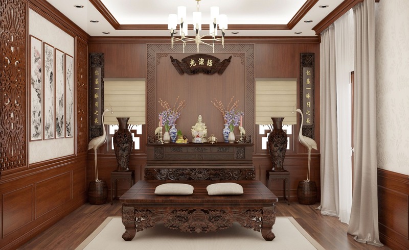Với tín ngưỡng thờ cúng ông bà tổ tiên để thể hiện lòng thành kính và sự tôn trọng với thế hệ đi trước, việc thiết kế và bố trí phòng thờ luôn được người Việt coi trọng
