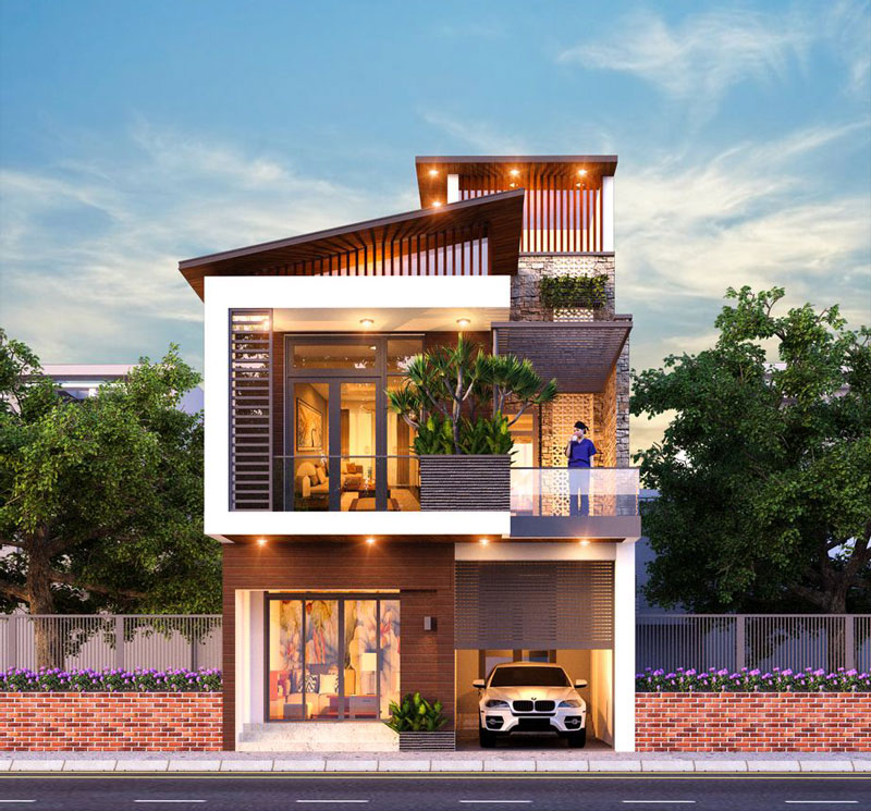 Mẫu nhà 2 tầng nhỏ thì chi phí thiết kế sẽ thấp hơn
