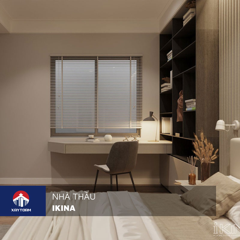 Không gian phòng ngủ giữ nguyên phong cách hiện đại khi cải tạo nhà