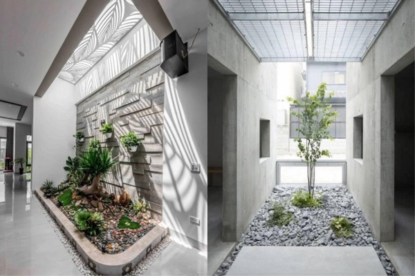 Thiết kế khu vực giếng trời giúp căn nhà phố bừng sáng, tràn ngập sức sống