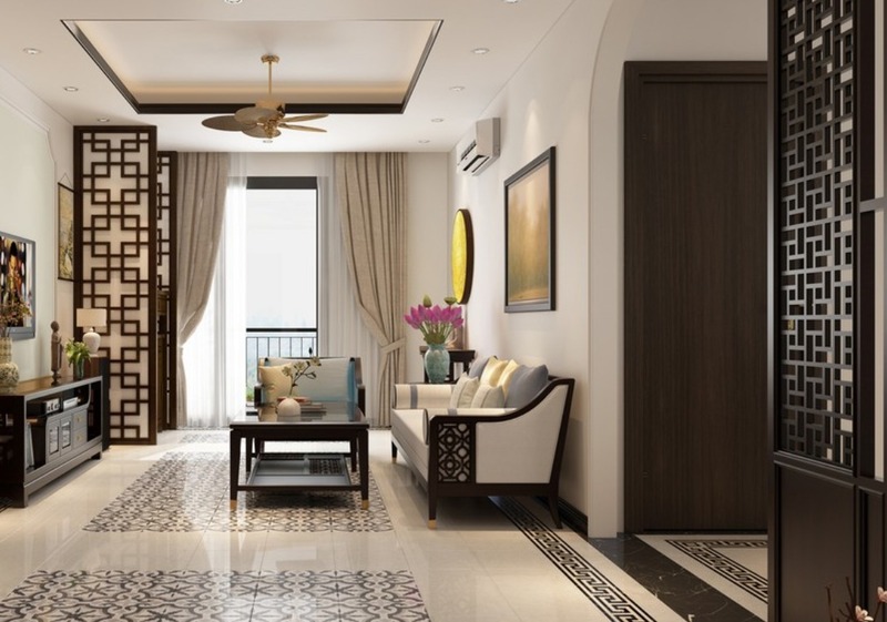 Những họa tiết hình chữ nhật trong phong cách Indochine được được cách điệu từ các Hán tự gồm Phúc, Lộc, Thọ và Hỷ, mang ý nghĩa về sự may mắn, điều lành