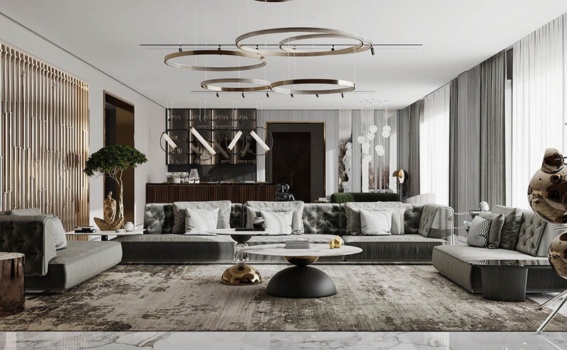 Nội thất phong cách Luxury có sự cầu kỳ trong thiết kế, đồng thời sử dụng các nguyên vật liệu cao cấp chắc chắn sẽ có chi phí thiết kế - thi công cao hơn phong cách hiện đại